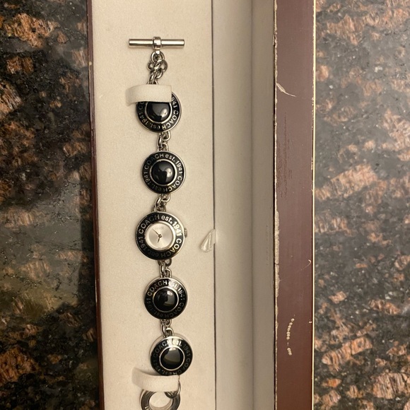 Coach women’s Black and White Circular Charm Bracelet - Picture 7 of 10
